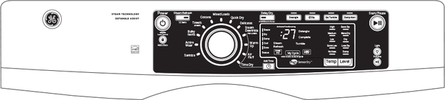 GE GFD48GSPKRR 28 Inch Front Load Gas Dryer with Steam: Ruby Red
