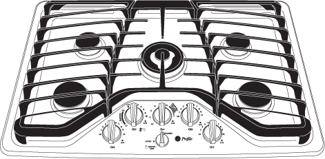 GE PGP959SETSS 30 Inch Gas Cooktop with Tri-Ring Burner, Griddle,...