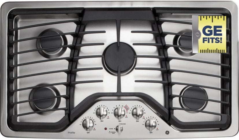 GE PGP976SETSS 36 Inch Gas Cooktop with 5 Sealed Burners, 17,000 ...