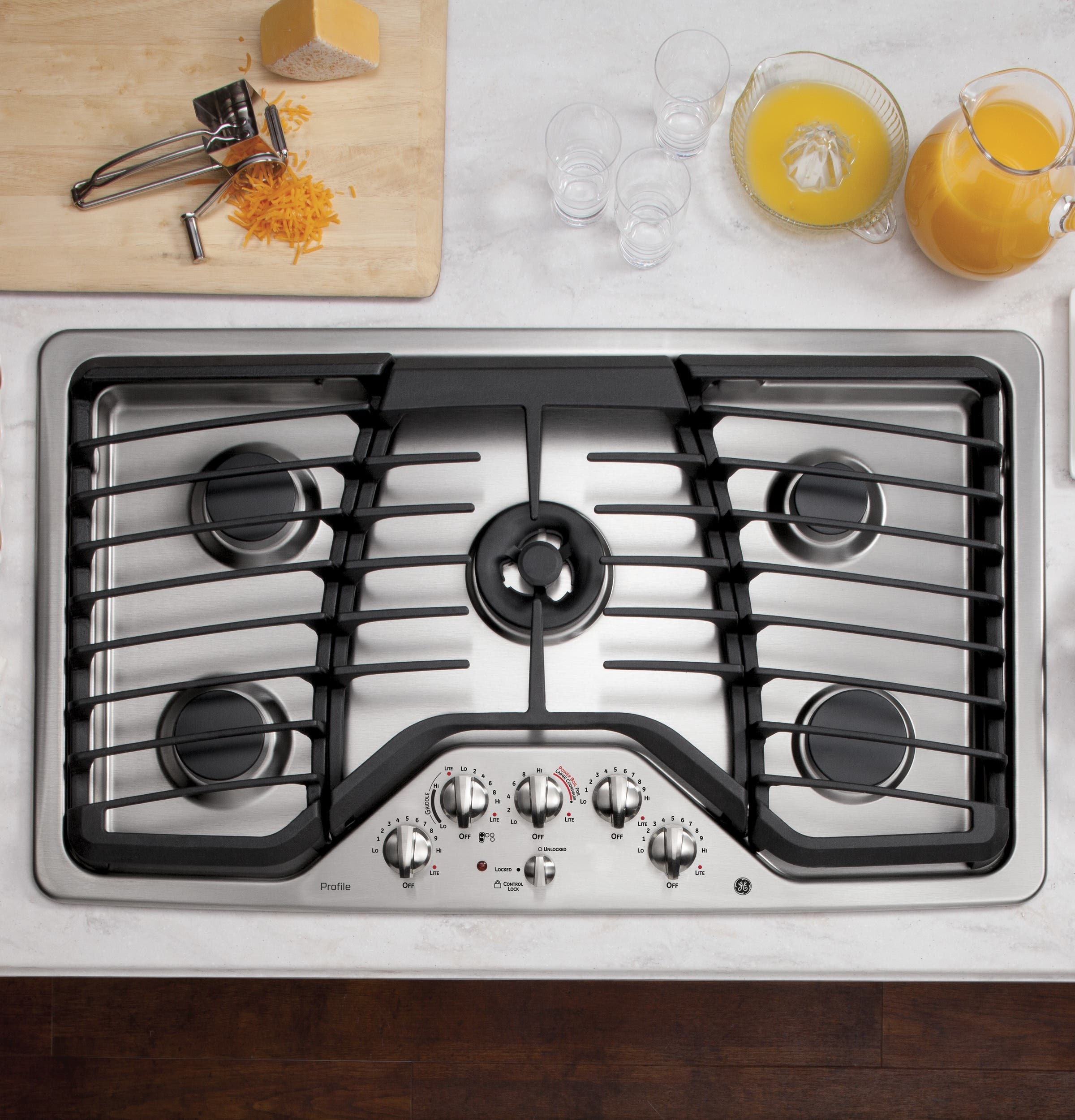 GE PGP986SETSS 36 Inch Gas Cooktop