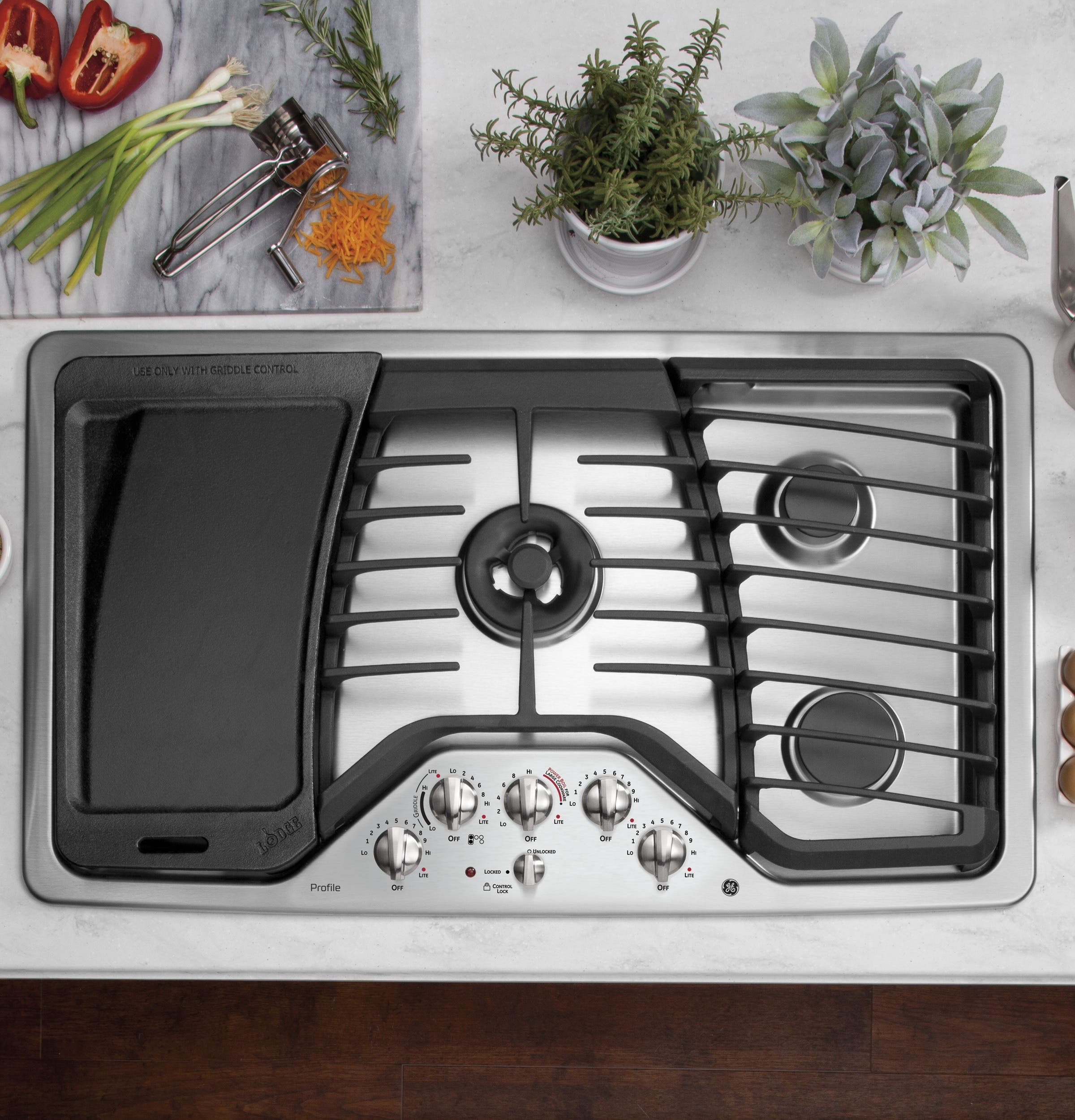 GE PGP986SETSS 36 Inch Gas Cooktop