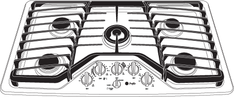 GE PGP986SETSS 36 Inch Gas Cooktop