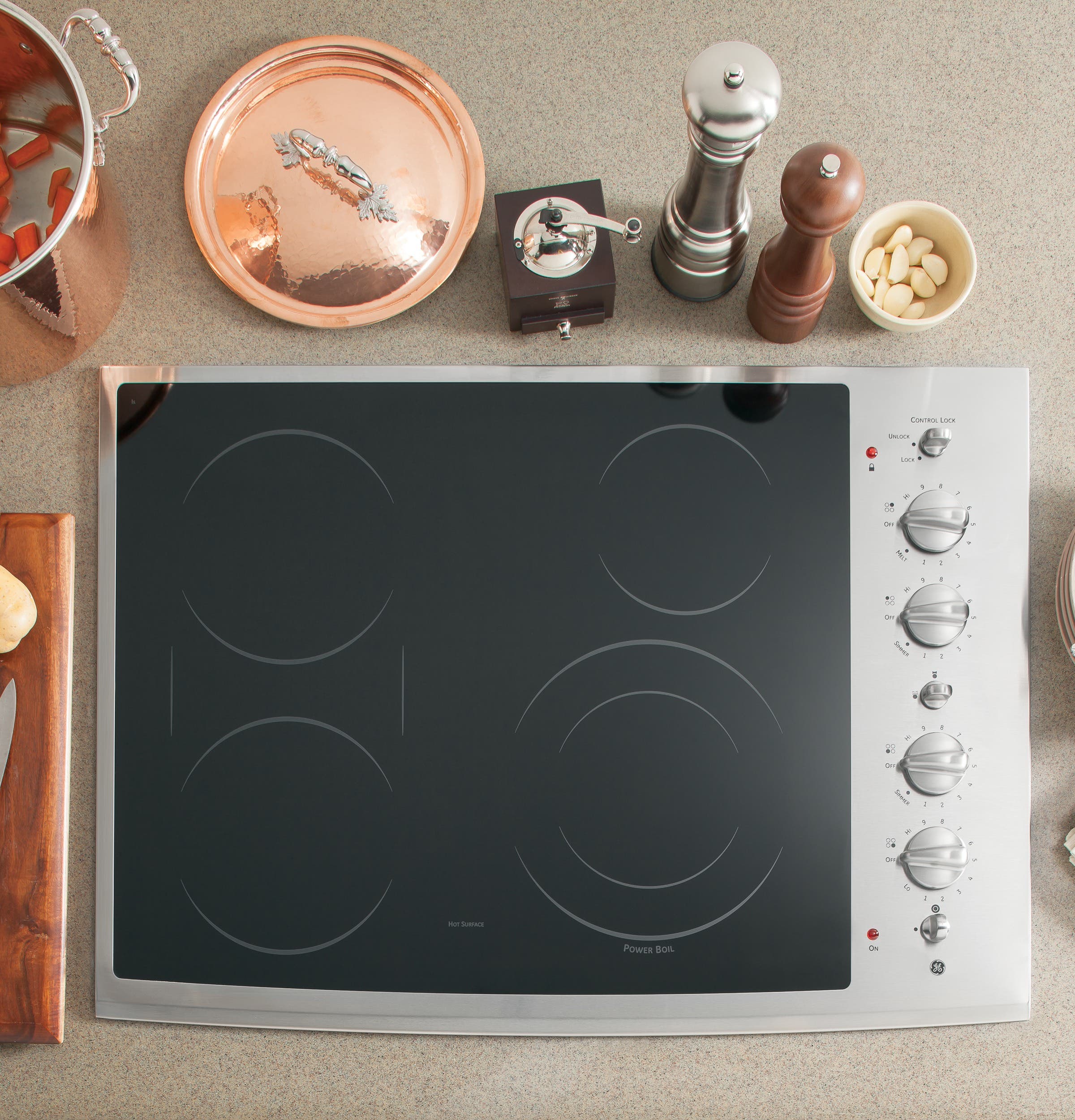 GE PP932SMSS Black Surface with Stainless Steel Trim