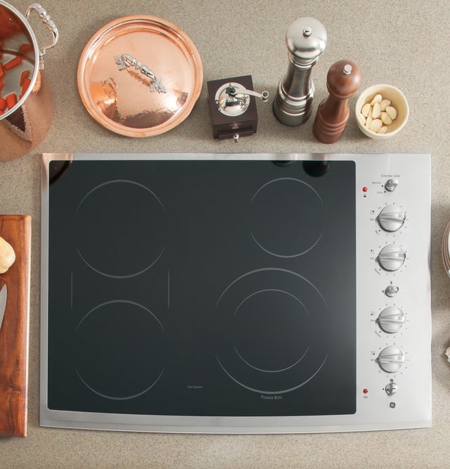 GE PP932SMSS 30" Smoothtop Electric Cooktop with 4 Ribbon Eleme...