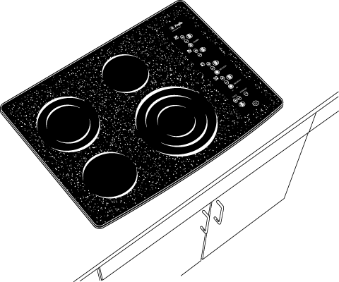 GE PP945WMWW White Pattern on Black Surface