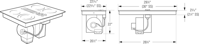 GE PP989DNBB 30" Smoothtop Electric Downdraft Cooktop with 400 ...