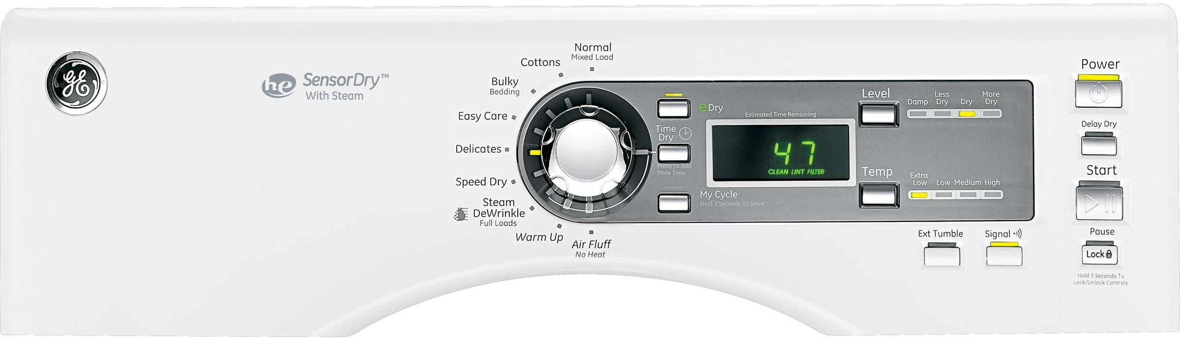 GE GFDS150EDWW 27" Front-Load Electric Dryer