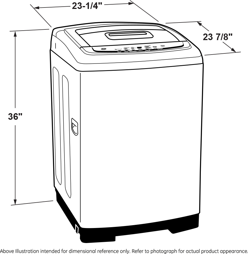 GE WSLS1500HWW 23 Inch 2.6 cu. ft. Top Load Washer