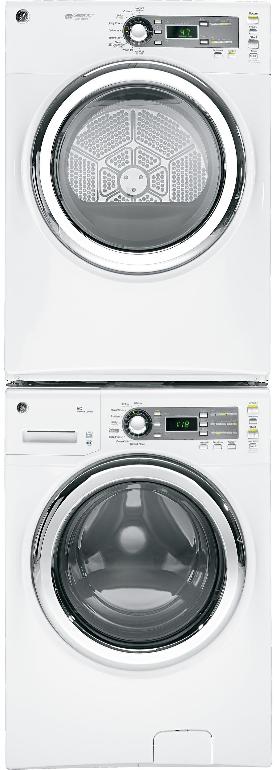 GE GFDS150EDWW 27" Front-Load Electric Dryer