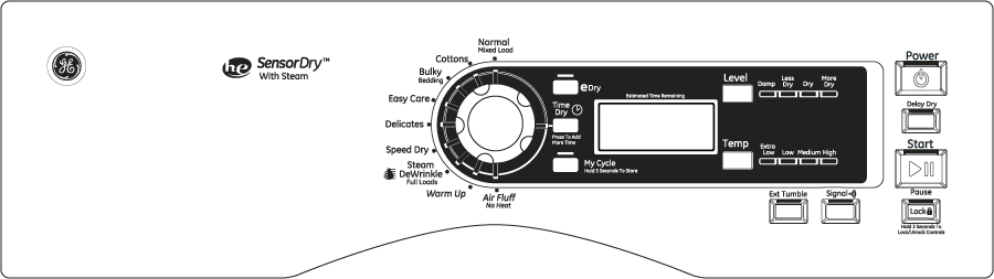 GE GFDS150EDWW 27" Front-Load Electric Dryer