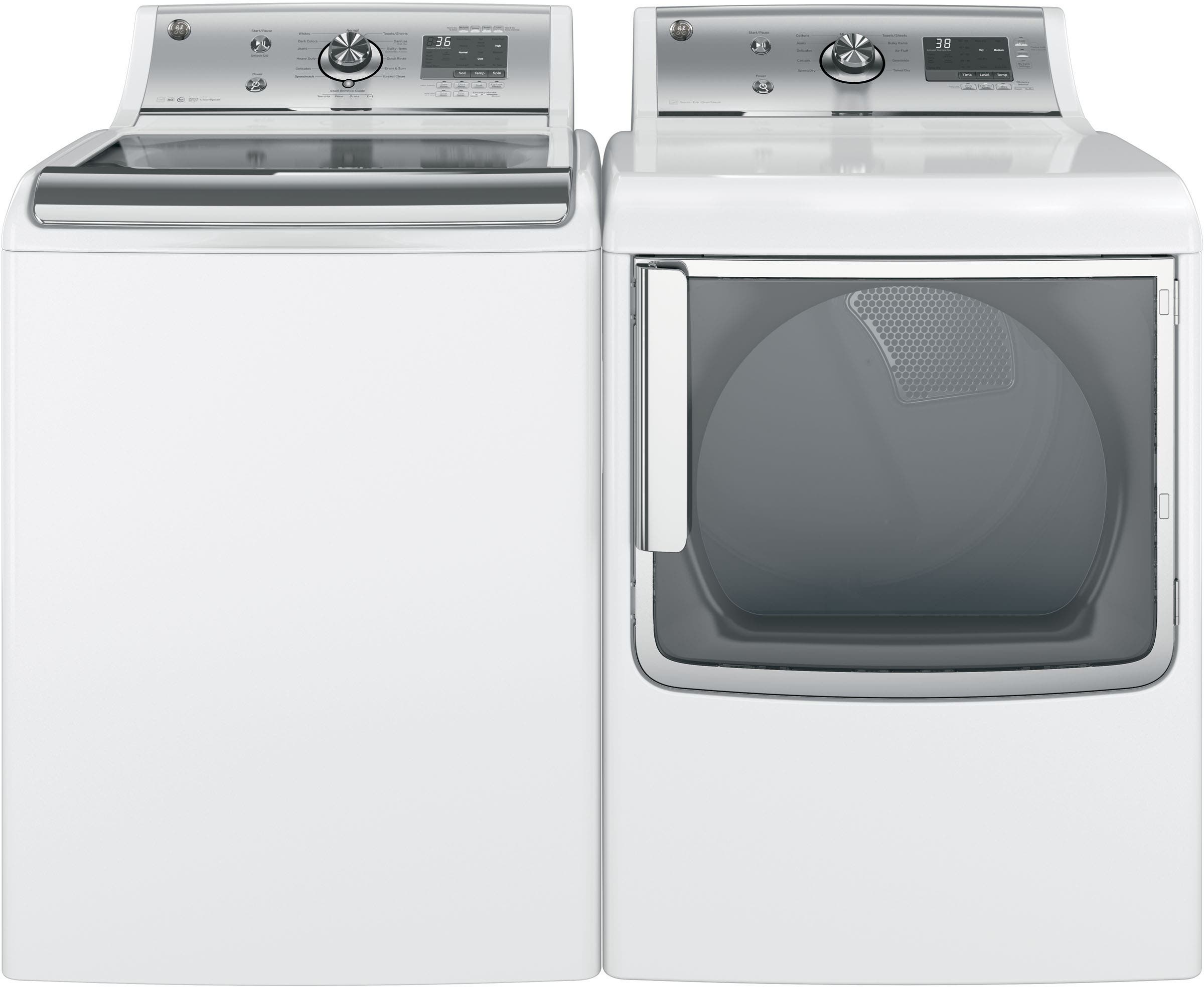 GE GTD81ESSJWS White On White With Silver Backsplash