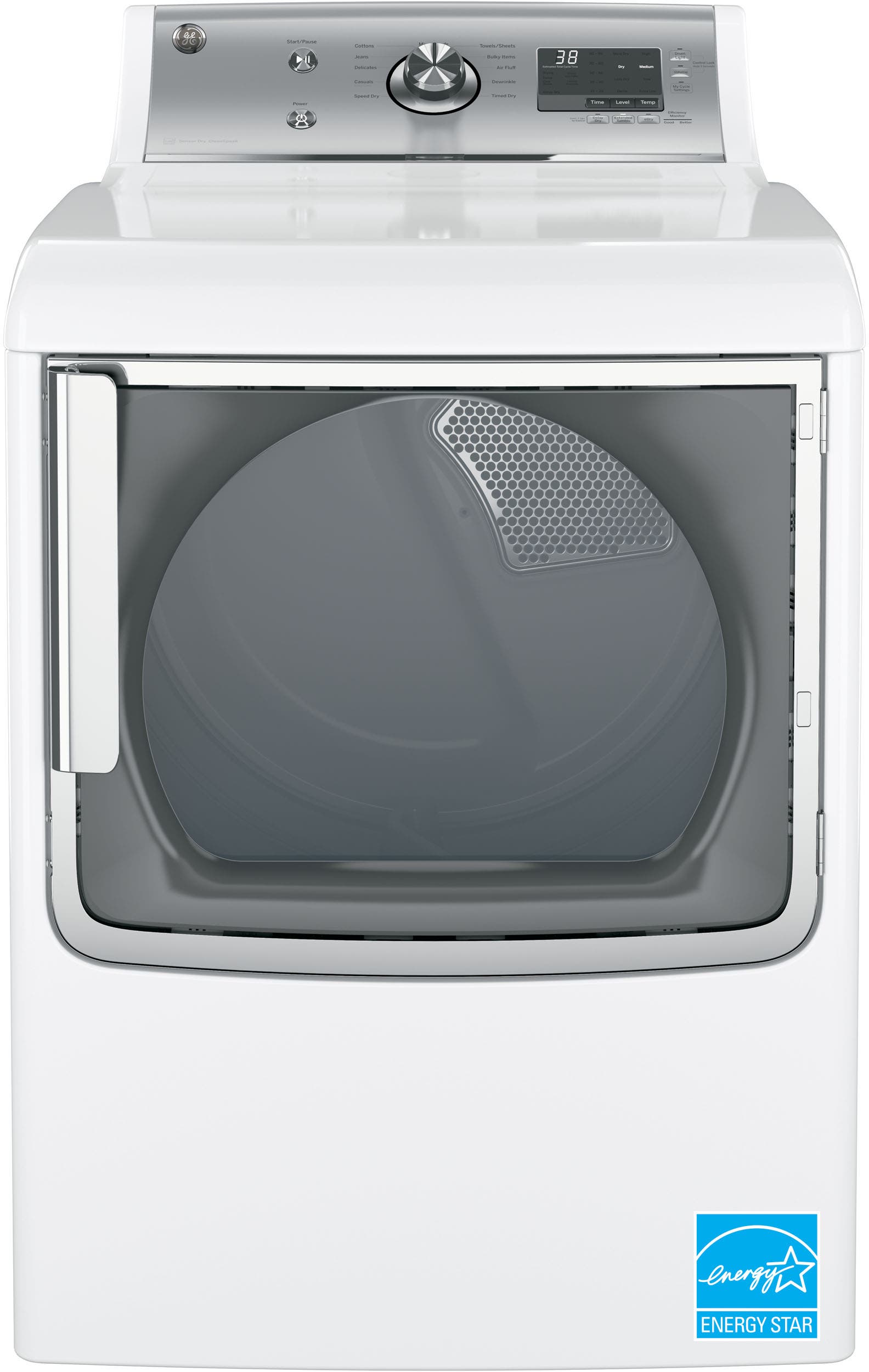 GE GTD81ESSJWS White On White With Silver Backsplash