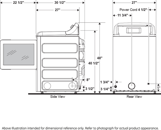 GE GTD84GCPNDG 27 Inch Gas Smart Dryer with Digital Touch Control...