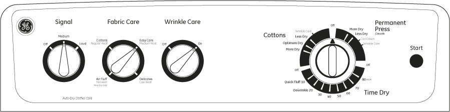 GE GTDP280EHWS 27" Electric Dryer