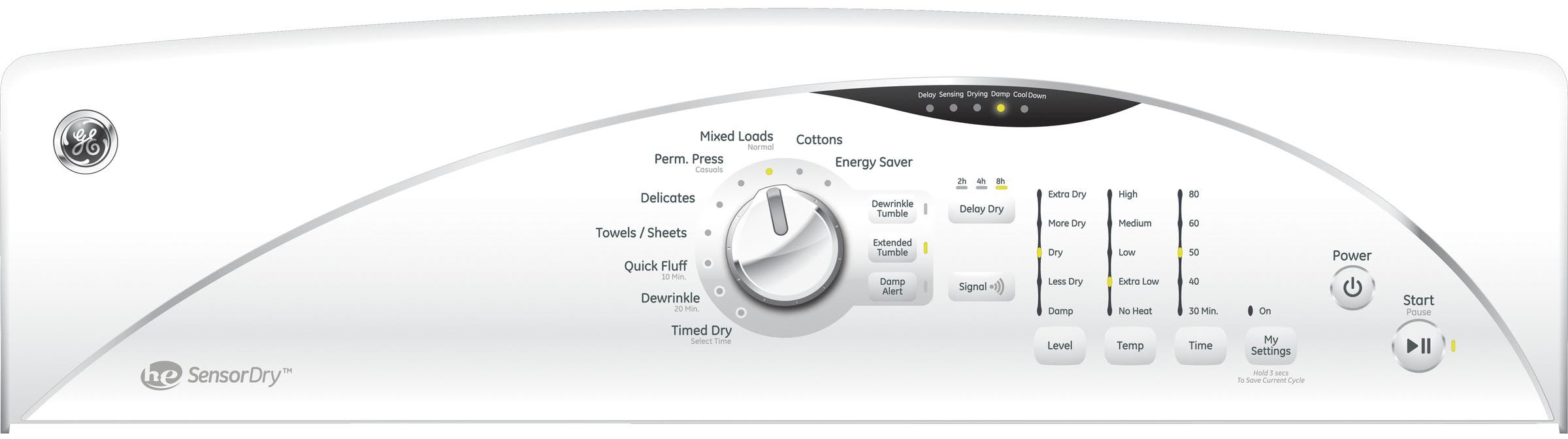 GE GTDP520EDWW 27" Electric Dryer