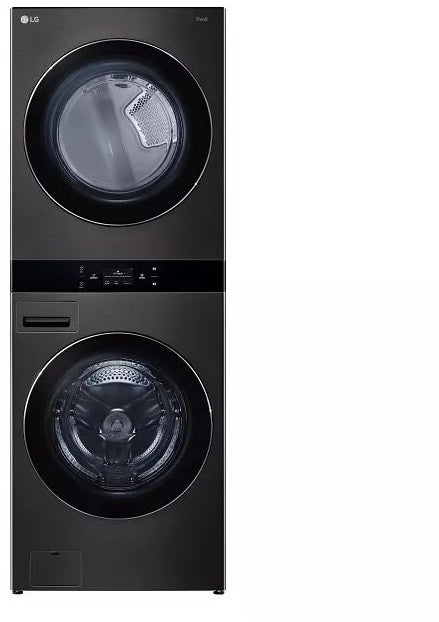 LG WKGX301HBA 27 Inch Smart Gas Single Unit WashTower with 5.0 c...