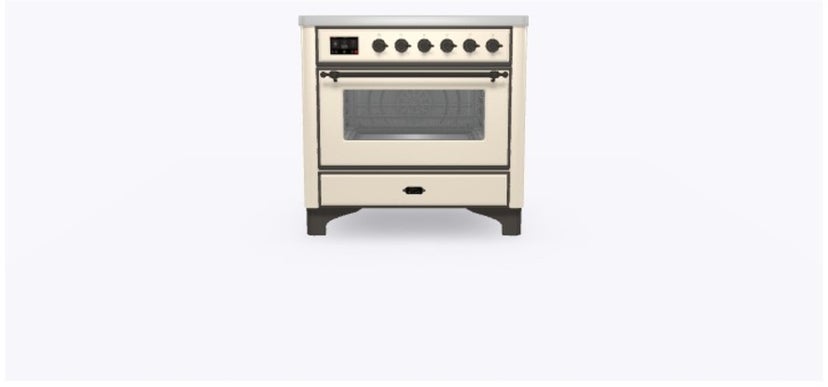 Ilve UMI09NS3AWB 36" Freestanding Electric Induction Range w/ 5 Ele...