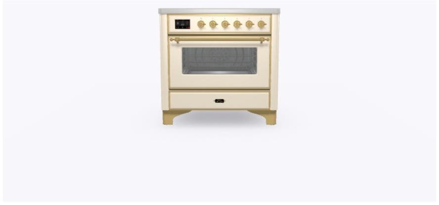 Ilve UMI09NS3AWG Antique White W/ Brass Trim