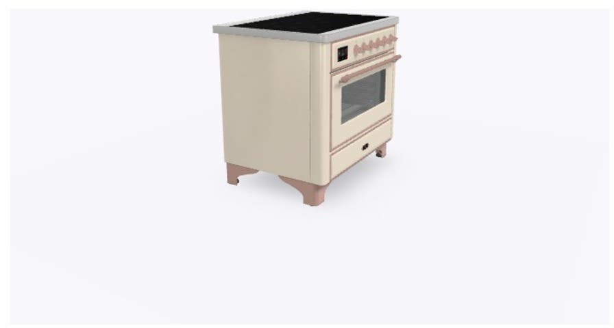 Ilve UMI09NS3AWP Antique White W/ Copper Trim