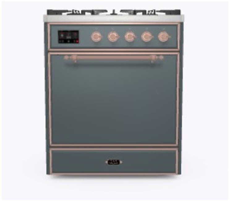 Ilve UM30DQNE3BGP Natural Gas In Blue Grey W/ Copper Trim