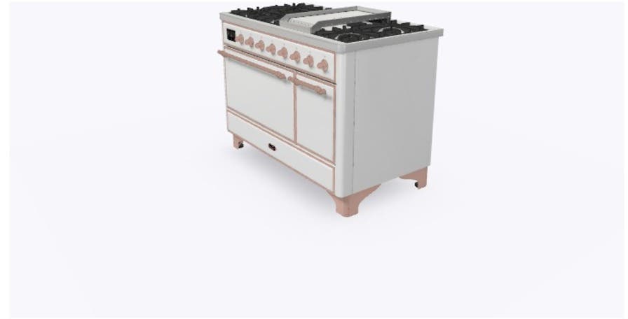 Ilve UM12FDQNS3WHPLP Liquid Propane In White W/ Copper Trim