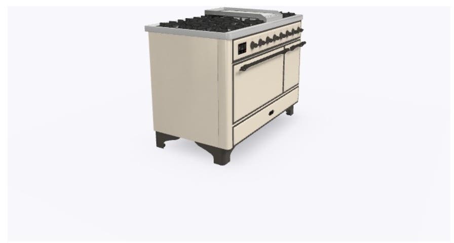Ilve UM12FDQNS3AWB Natural Gas In Antique White W/ Bronze Trim