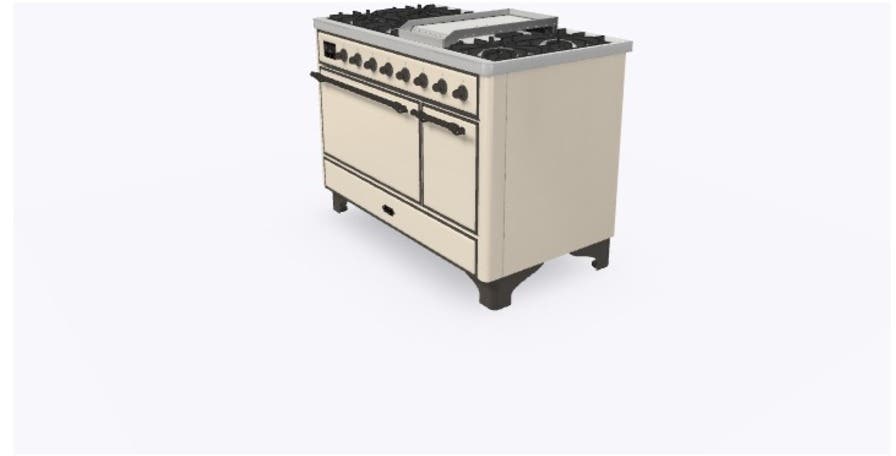 Ilve UM12FDQNS3AWB Natural Gas In Antique White W/ Bronze Trim
