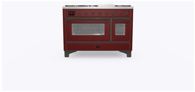 Ilve UM12FDNS3BUBLP 48 Inch Freestanding Dual Fuel Range with 8 Sealed...