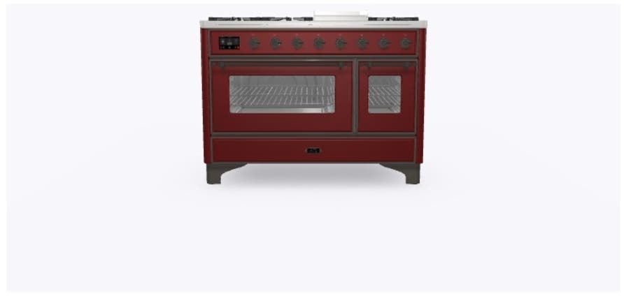 Ilve UM12FDNS3BUB Natural Gas In Burgundy W/ Bronze Trim