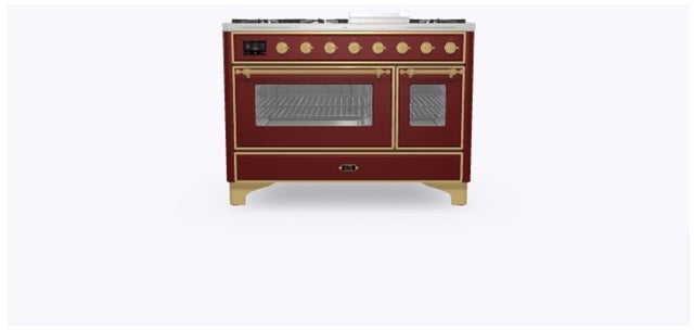 Ilve UM12FDNS3BUGLP 48 Inch Freestanding Dual Fuel Range with 8 Sealed...