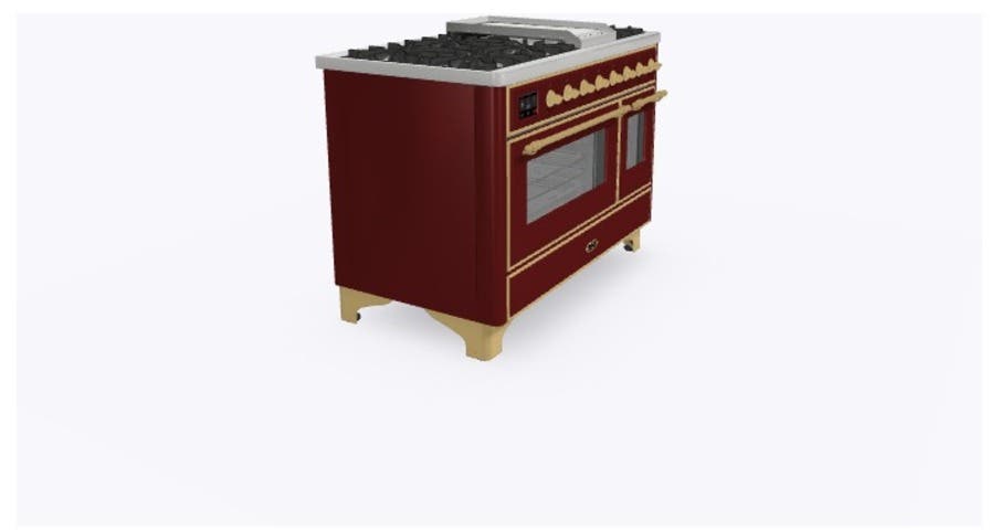 Ilve UM12FDNS3BUGLP Liquid Propane In Burgundy W/ Brass Trim