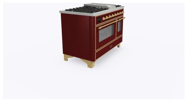 Ilve UM12FDNS3BUGLP 48 Inch Freestanding Dual Fuel Range with 8 Sealed...