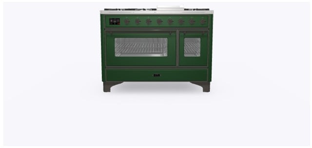 Ilve UM12FDNS3EGBLP 48 Inch Freestanding Dual Fuel Range with 8 Sealed...