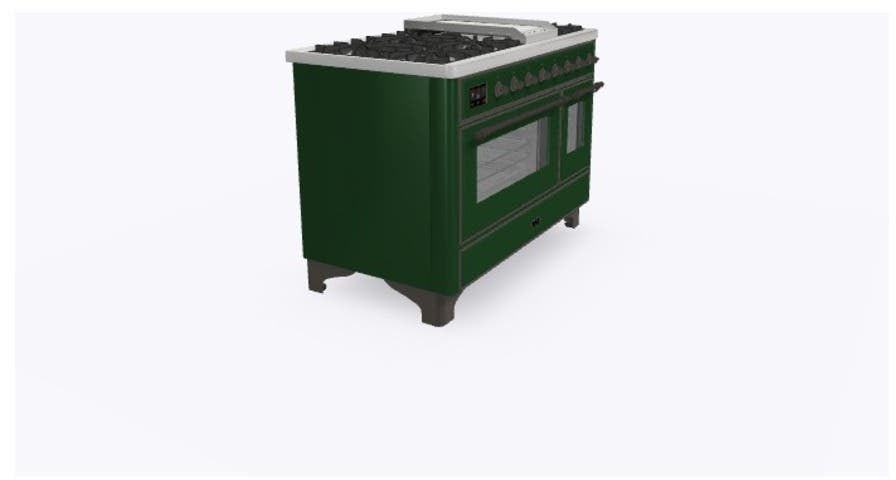 Ilve UM12FDNS3EGBLP Liquid Propane In Emerald Green W/ Bronze Trim