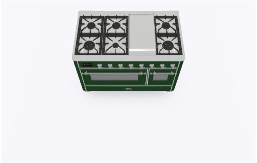 Ilve UM12FDNS3EGC Natural Gas In Emerald Green W/ Chrome Trim