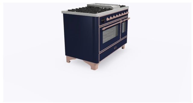 Ilve UM12FDNS3MBPLP 48 Inch Freestanding Dual Fuel Range with 8 Sealed...