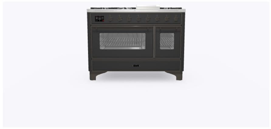 Ilve UM12FDNS3MGB Matte Graphite, Bronze Trim (Natural Gas)