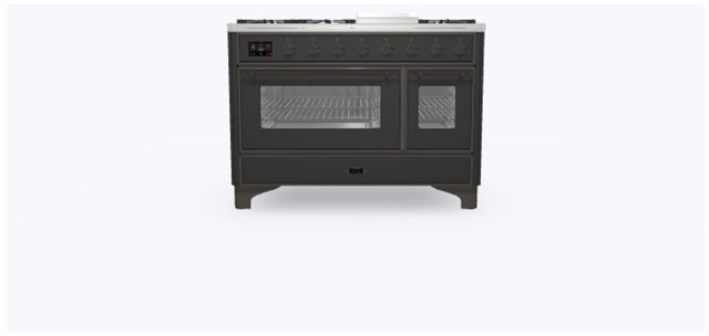 Ilve UM12FDNS3MGB 48 Inch Freestanding Dual Fuel Range with 8 Sealed...