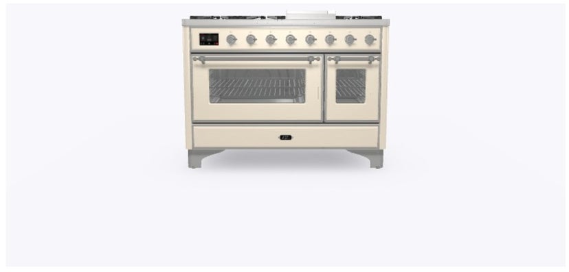 Ilve UM12FDNS3AWC 48 Inch Freestanding Dual Fuel Range with 8 Sealed...