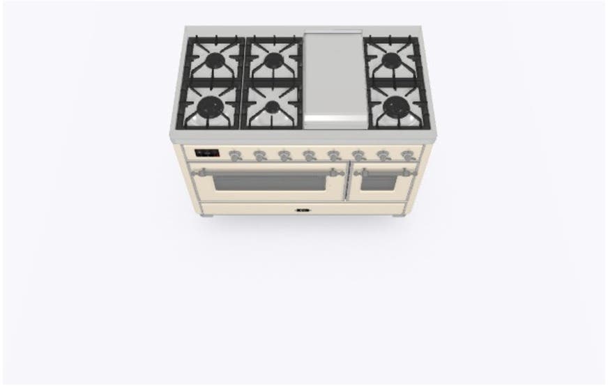 Ilve UM12FDNS3AWC Natural Gas In Antique White W/ Chrome Trim