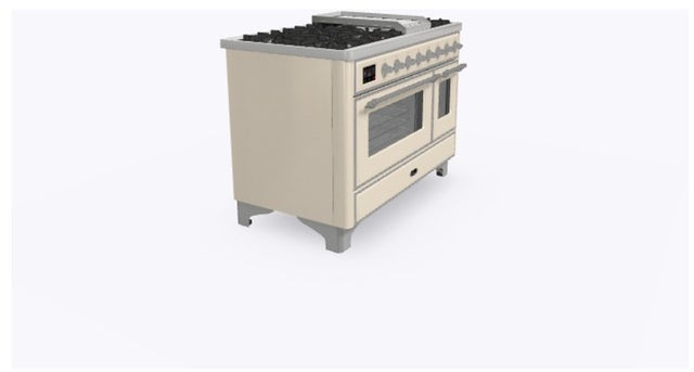 Ilve UM12FDNS3AWC 48 Inch Freestanding Dual Fuel Range with 8 Sealed...