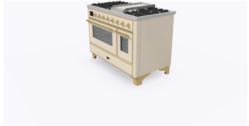 Ilve UM12FDNS3AWGLP 48 Inch Freestanding Dual Fuel Range with 8 Sealed...