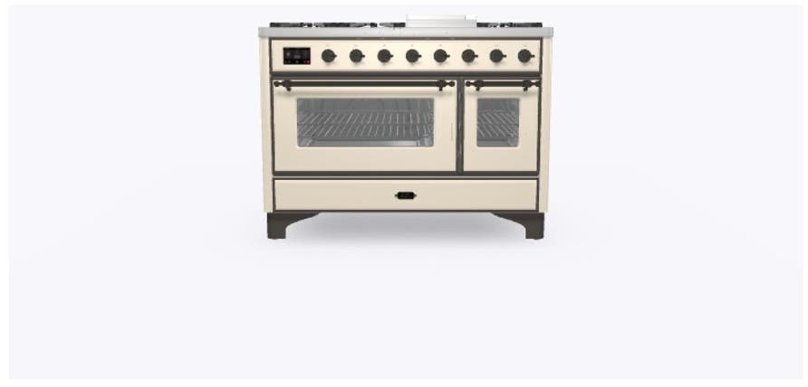 Ilve UM12FDNS3AWBLP Liquid Propane In Antique White W/ Bronze Trim