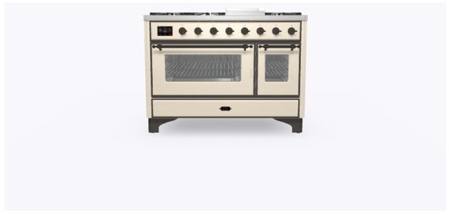 Ilve UM12FDNS3AWBLP 48 Inch Freestanding Dual Fuel Range with 8 Sealed...