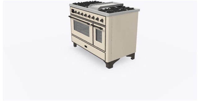 Ilve UM12FDNS3AWBLP 48 Inch Freestanding Dual Fuel Range with 8 Sealed...