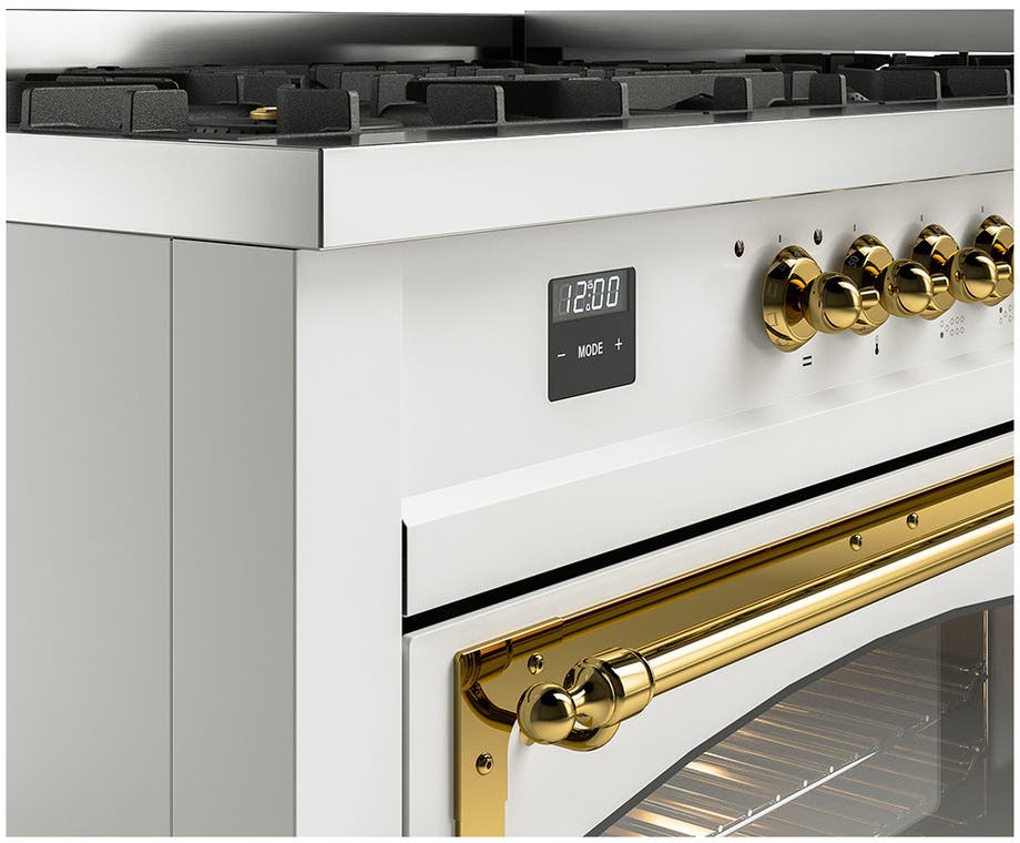 Ilve UN60FNMPWHG White With Brass Knobs, Natural Gas