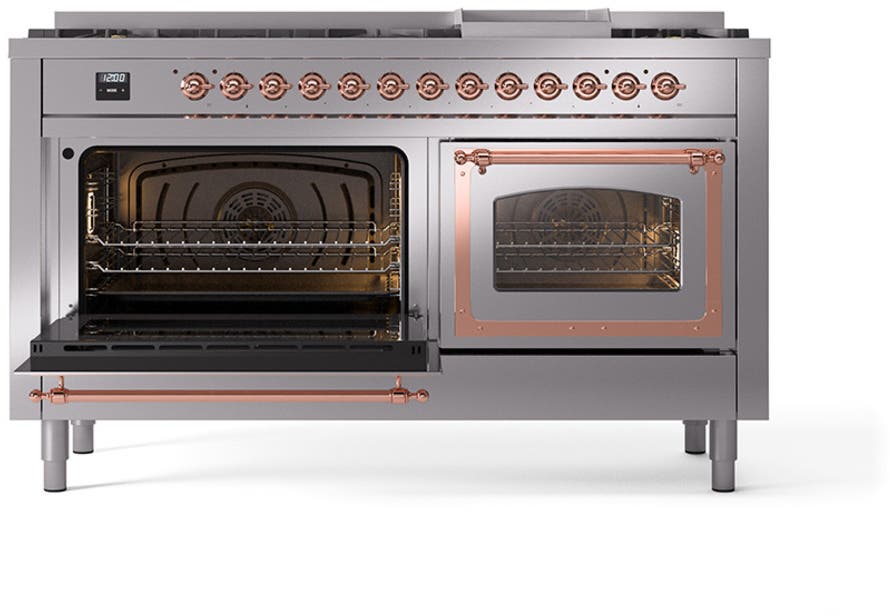 Ilve UN60FNMPSSPLP Stainless Steel With Copper Knobs, Liquid Propane