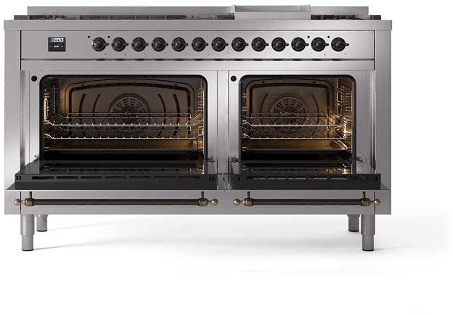 Ilve UN60FNMPSSBLP Stainless Steel With Bronze Knobs, Liquid Propane