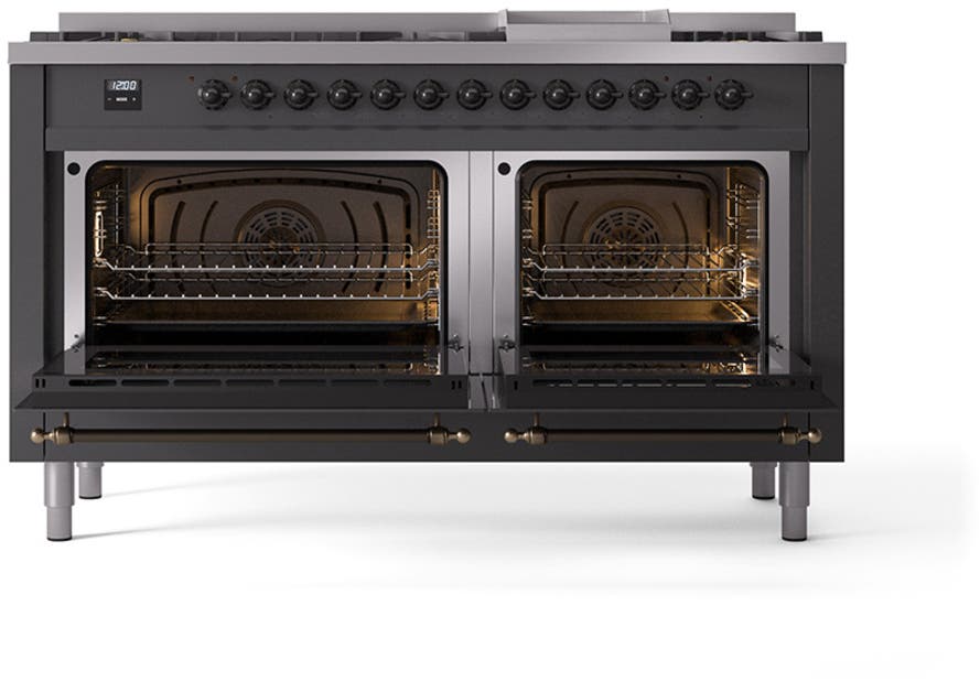 Ilve UN60FNMPMGB Graphite Matte With Bronze Knobs, Natural Gas