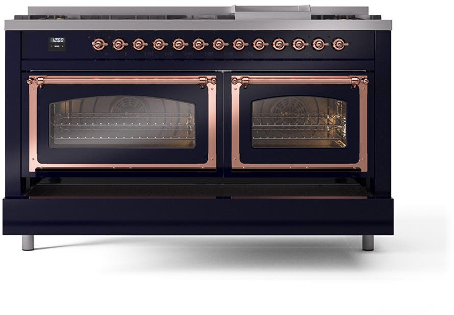 Ilve UN60FNMPMBPLP Midnight Blue With Copper Knobs, Liquid Propane